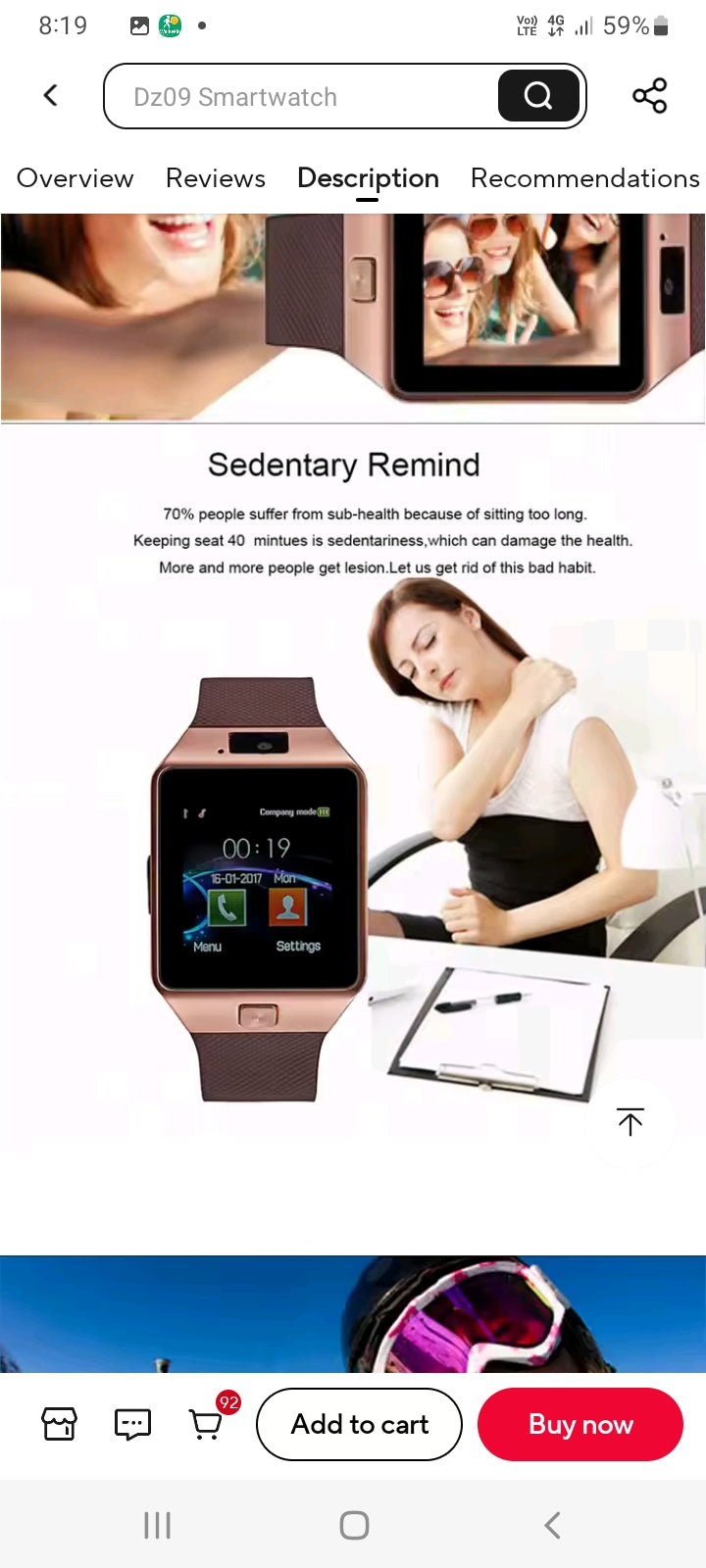 RELOJ SMARTWATCH TACTIL BLUETOOTH PODOMETRO