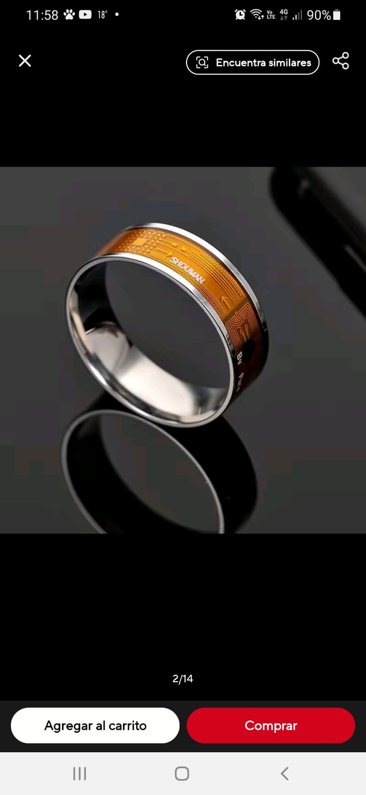 ANILLO SMART INTELIGENTE NFC TECNOLOGIA PARA PAGOS EN POS