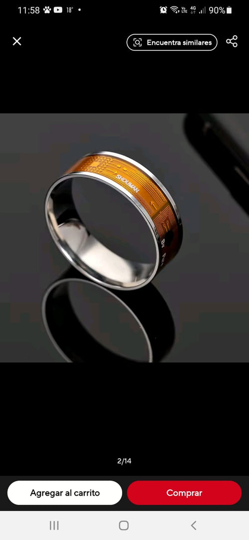 ANILLO SMART INTELIGENTE NFC TECNOLOGIA PARA PAGOS EN POS